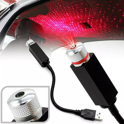 💡USB Star Ceiling Light – Red | Projection Lamp for Car & Room Decor