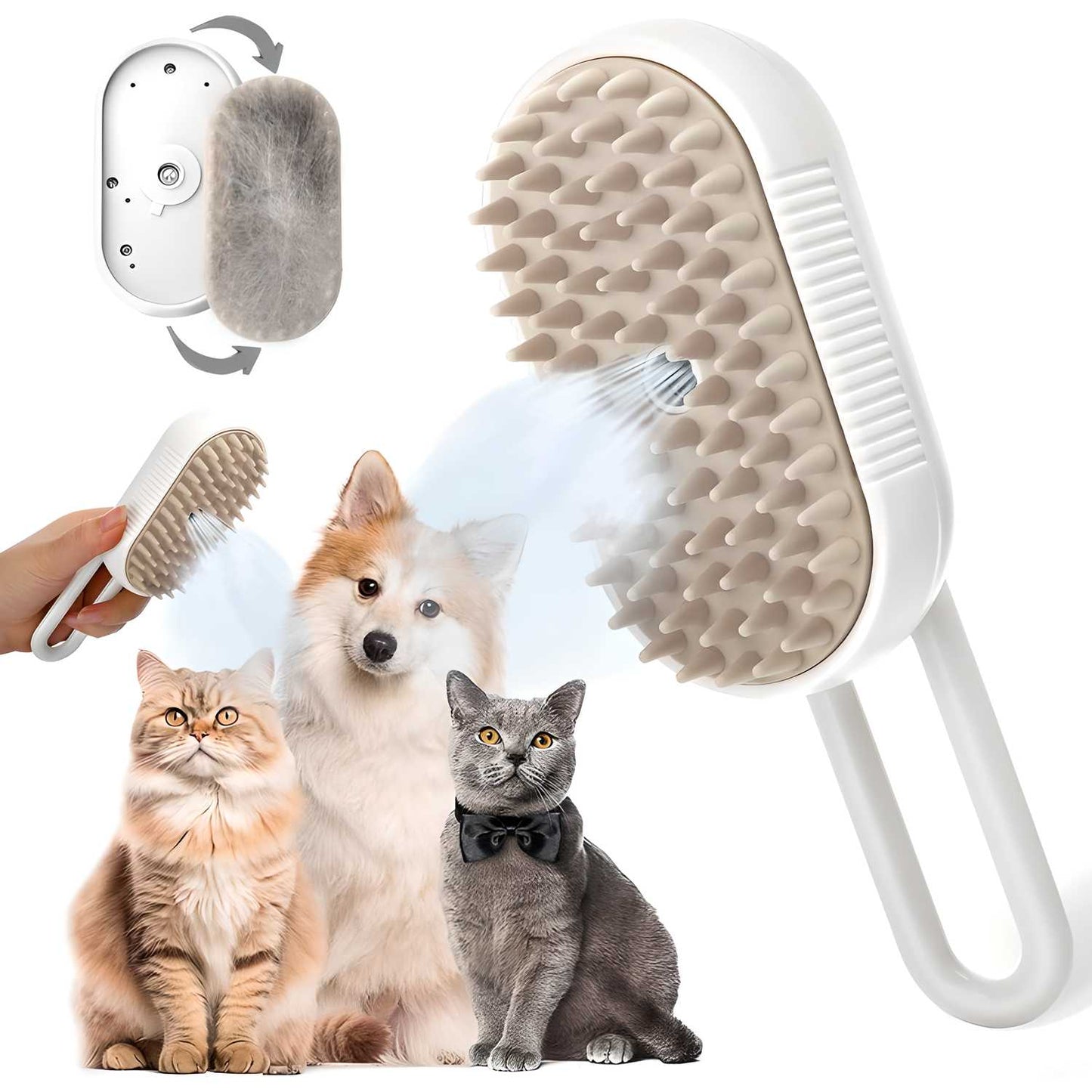 🐕🐈 Gentle Grooming - Steam Brush for Dogs & Cats