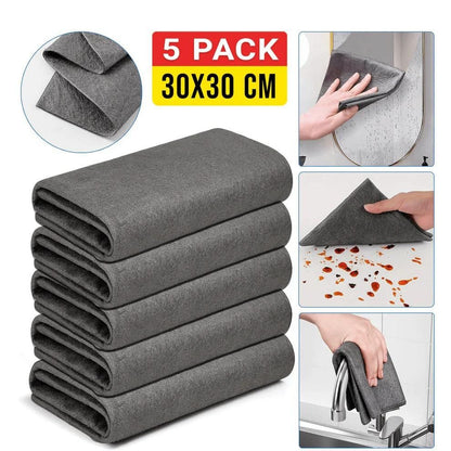 🧽 Magic Microfiber Cleaning Cloth for Dusting (Pack of 5)