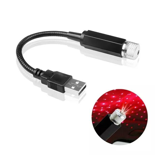 💡USB Star Ceiling Light – Red | Projection Lamp for Car & Room Decor
