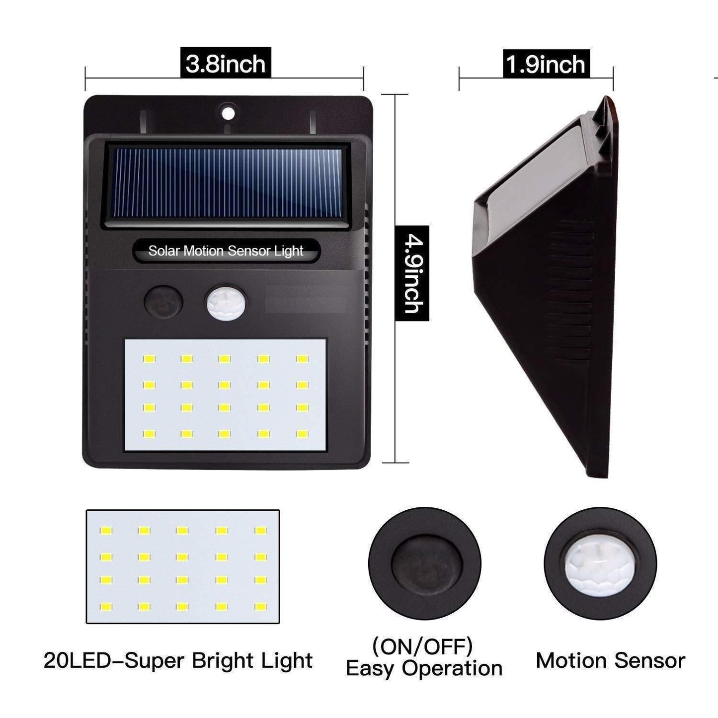 ☀️ Outdoor Solar Motion Sensor Security Light