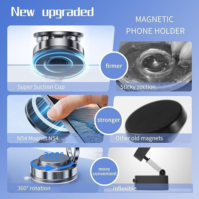 🌀Vacuum Absorption Magnetic Bracket – Foldable Phone Stand
