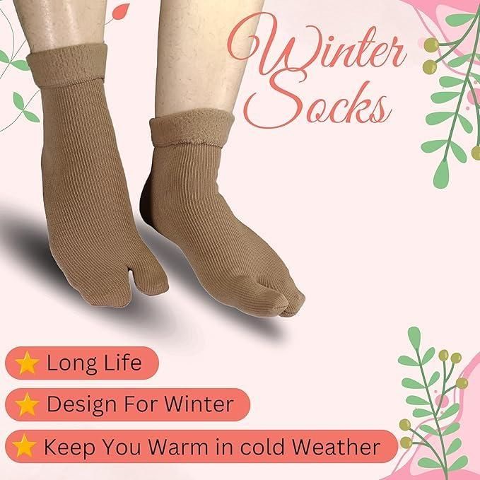 🧦❄️ Fleece Calf Length Winter Socks for Women &amp; Girls