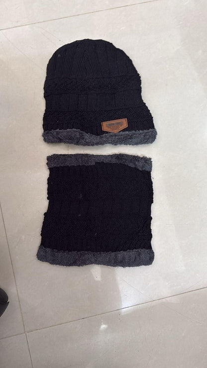 🧣 Unisex Woolen Cap Set – Stylish Winter Essential